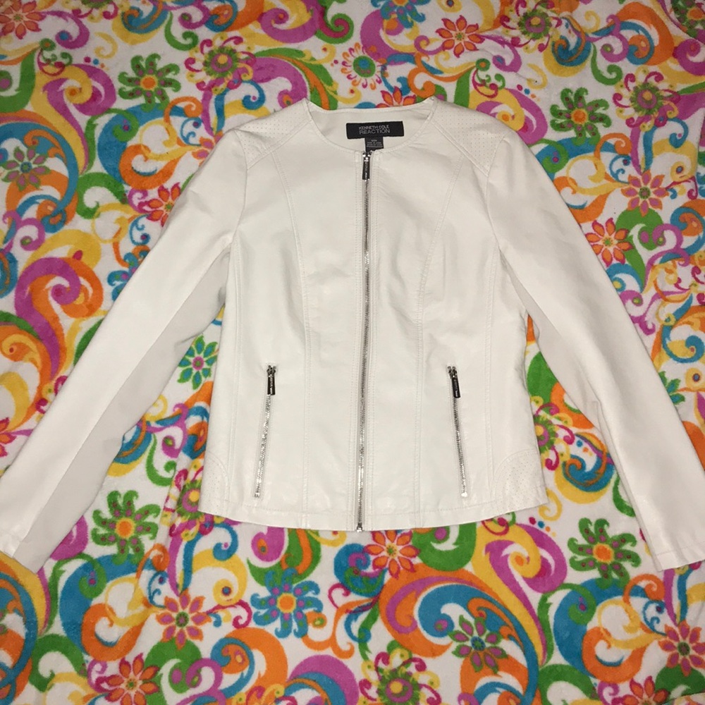 Kenneth Cole White Leather Jacket